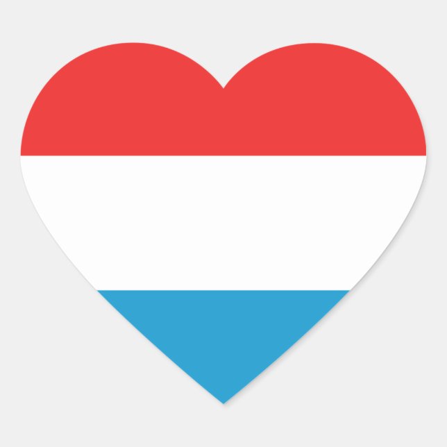Sticker Coeur du drapeau luxembourgeois (Devant)