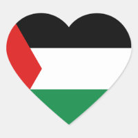 Sticker Coeur du drapeau palestinien