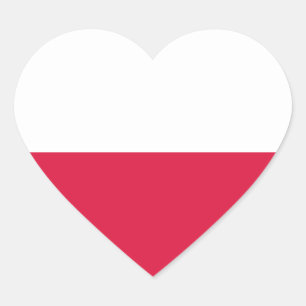 Sticker Coeur du drapeau polonais