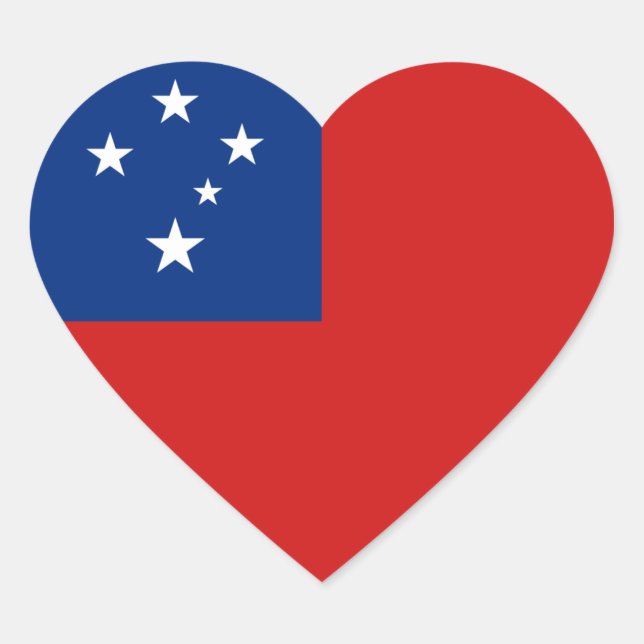 Sticker Coeur du drapeau Samoa (Devant)