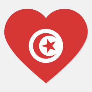 Sticker Coeur du drapeau tunisien