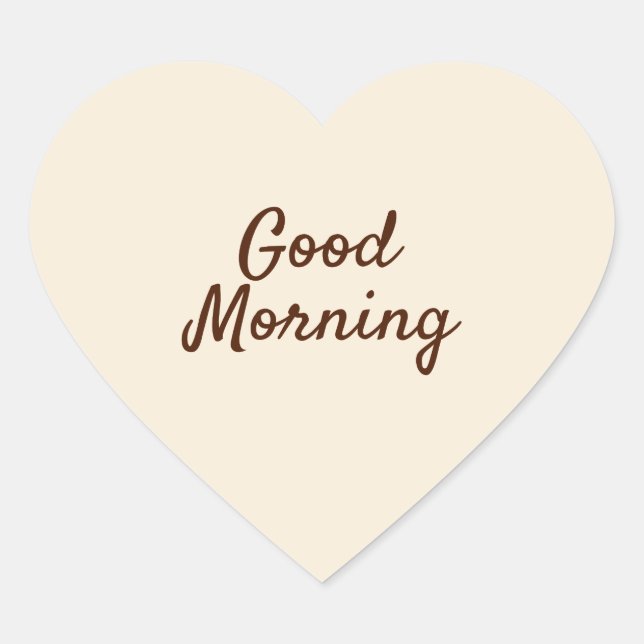 Sticker Coeur du matin - Design Beige minimal (Devant)