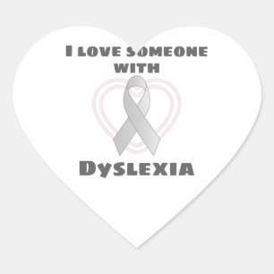 Sticker Cœur Dyslexie Sensibilisation J'Aime Quelqu'Un Avec Dys