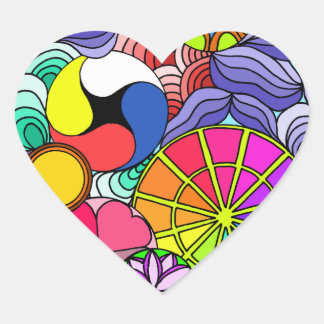 Sticker Cœur Earth Mandala Heart