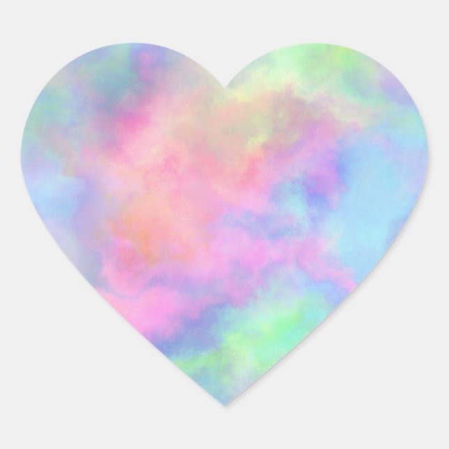 Sticker Cœur éclaboussure d'aquarelle opale : (Devant)