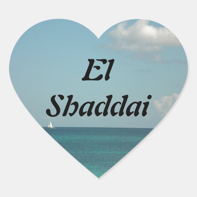 Sticker Cœur El Shaddai - Tout Suffisant Un (Devant)