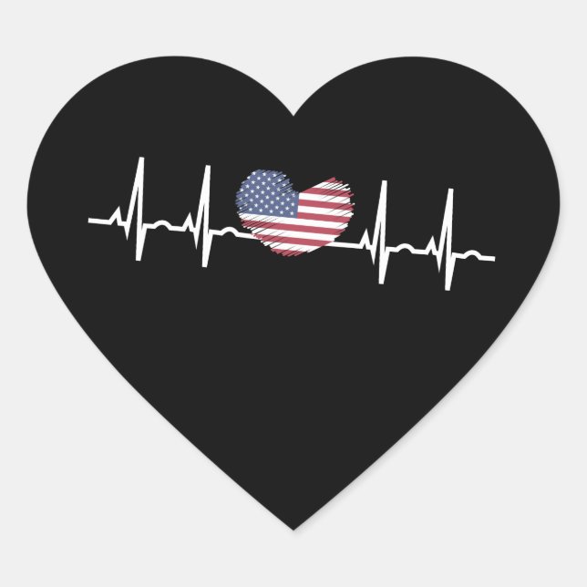 Sticker Cœur Électrocardiographie ECG (Devant)