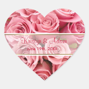 Sticker Cœur Élégance rose - Personnaliser