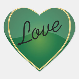 Sticker Cœur Élégant amour brillant vert coeur