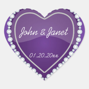 Sticker Cœur Élégant amour, coeur violet brillant