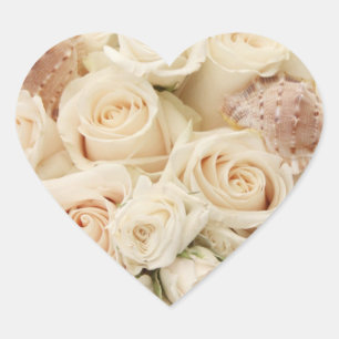 Sticker Cœur Elégant Blush Rose Floral Heart