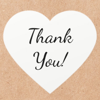 Sticker Cœur Elegant Calligraphy Thank You Heart