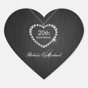 Sticker Cœur Elégant Collier Diamond mariage anniversaire