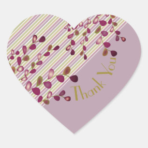 Sticker Cœur Élégant Floral Et Bande