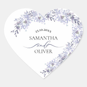 Sticker Cœur Élégant Mariage d'aquarelle