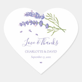 Sticker Cœur Elégant Moderne Purple Lavender Mariage Faveur