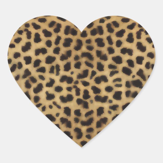 Sticker Cœur Elégant Motif de fourrure Cheetah (Devant)