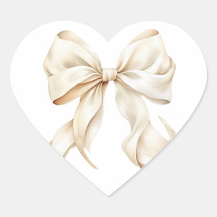 Sticker Cœur Élégante Baby Shower Arc-en-ciel Blanc