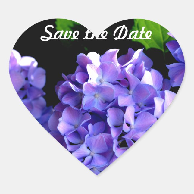 Sticker Cœur Elégante florales violettes profondes perwinkle hy (Devant)