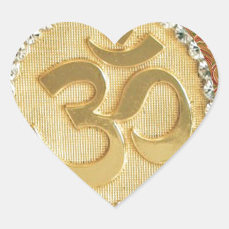 Sticker Cœur Élégante OM MANTRA Chant Afficher Symbole Saint