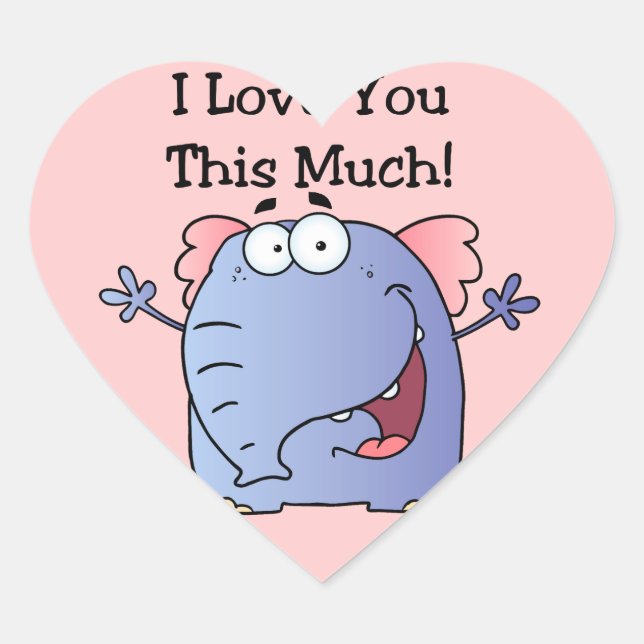 Sticker Cœur Elephant Je T'Aime Tant (Devant)