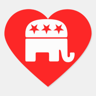 Sticker Coeur Eléphant Républicain