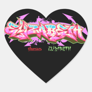 Sticker Cœur Elizabeth nommé au coeur des graffiti-Autocollant