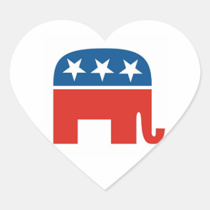 Sticker Cœur elphant du parti républicain américain