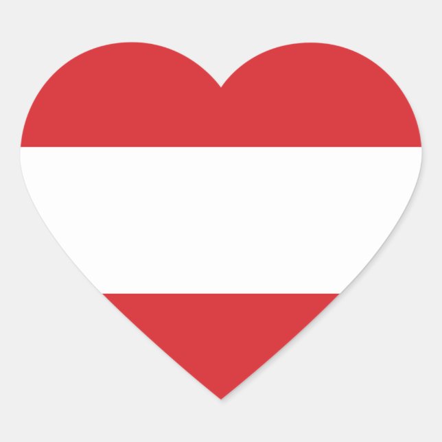 Sticker Cœur Emblème d'Austria Flag (Devant)