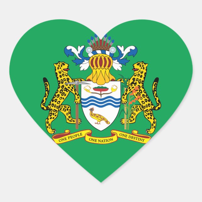 Sticker Cœur emblème de guyana (Devant)