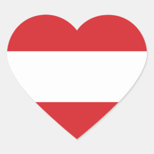 Sticker Cœur Emblème du drapeau autrichien