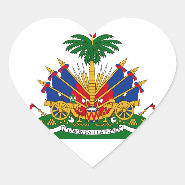 Sticker Cœur emblème haïti (Devant)