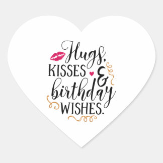 Sticker Cœur embrasser et souhaiter un anniversaire