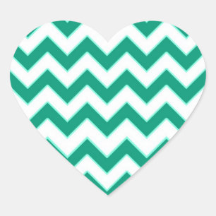 Sticker Cœur Emerald Green Chevron Motif Coeur Mariage phoque