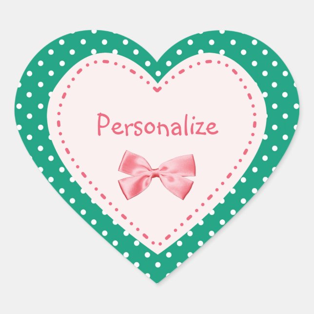 Sticker Cœur Emerald Green Heart Avec Nom (Devant)