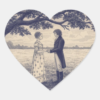 Sticker Cœur Emma et M. Knightley