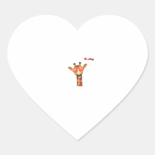 Sticker Cœur emoji heureux yeux d'amour girafe visage