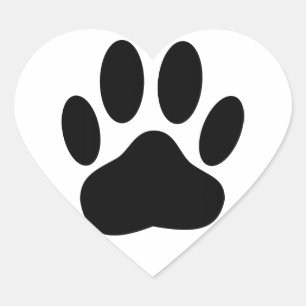 Sticker Cœur Empreinte de chien