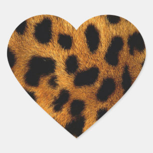 Sticker Cœur empreinte de léopard girly de guépard animal