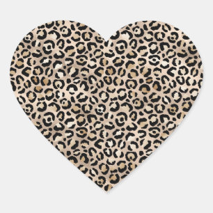 Sticker Cœur Empreinte de léopard Gold de Glam Ombre