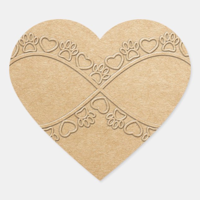Sticker Cœur Empreinte de patte de chien d'amour infini (Devant)