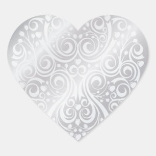 Sticker coeur en argent Lacy