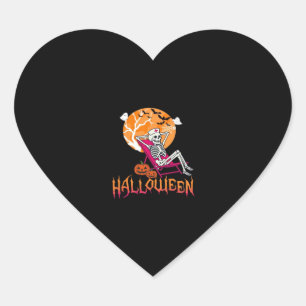 Sticker Cœur En Attente D'Halloween Infirmière D'Été Skeleton P