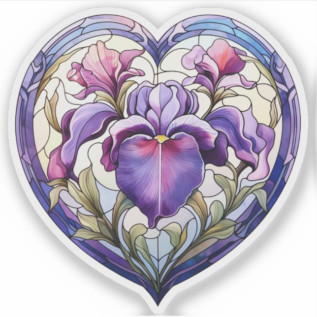 Sticker Coeur en fer de verre tendu (Devant)