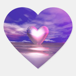 Sticker Cœur En mer du coeur rose