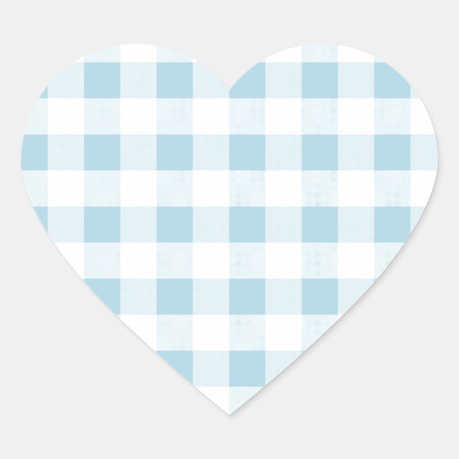 Sticker Cœur En vichy bleu pâle (Devant)