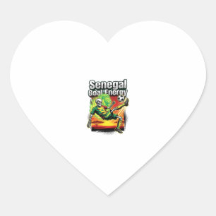 Sticker Cœur Énergie de but Sénégal Skeleton Striker Nations Cr