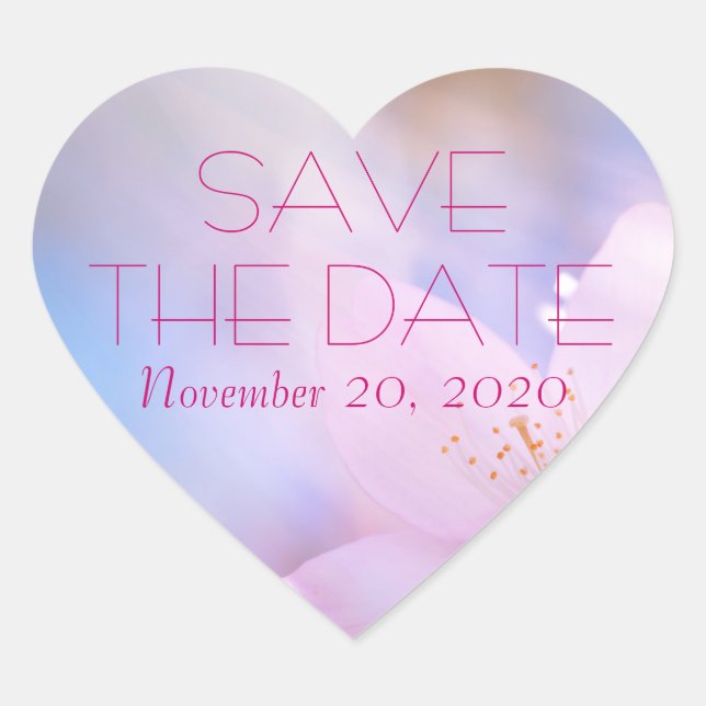 Sticker Cœur Enregistrer la date personnalisable (Devant)