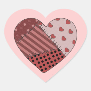 Sticker Cœur Ensemble piqué coeur de patchwork