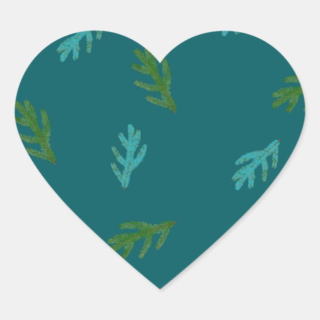 Sticker Cœur Épinette - Parfum vert de la forêt (Devant)